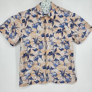 Columbia Shirt Mens Small PFG Vented Fishing Marlins Martini Button Up AOP‎ S